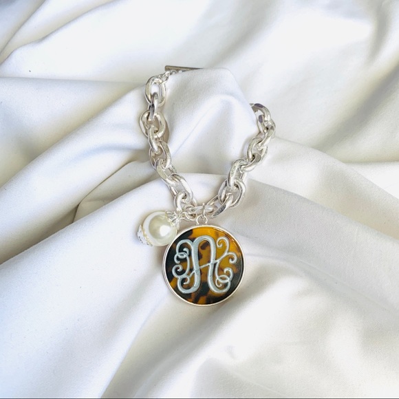 Tortoiseshell “A” Initial Charm Bracelet - Picture 2 of 3